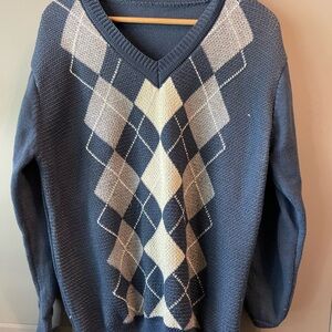 Blue Argyle Sweater